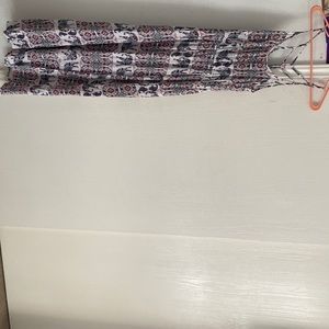 Long dress with slit Designed with elephants and flowers